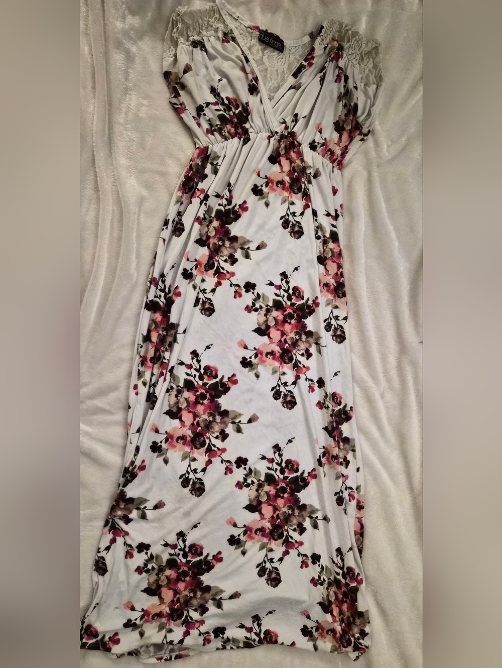 Duetime Maternity Floral Lace Dress Size Small Boho Spring